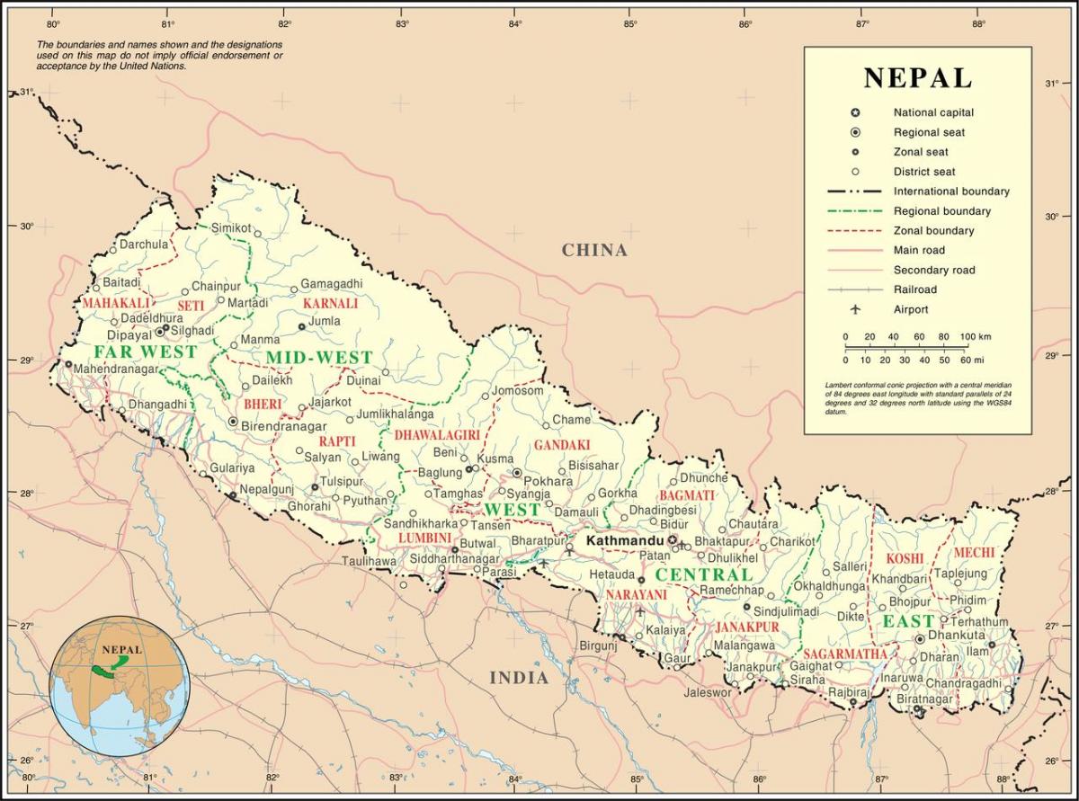 željezničke mapu nepal