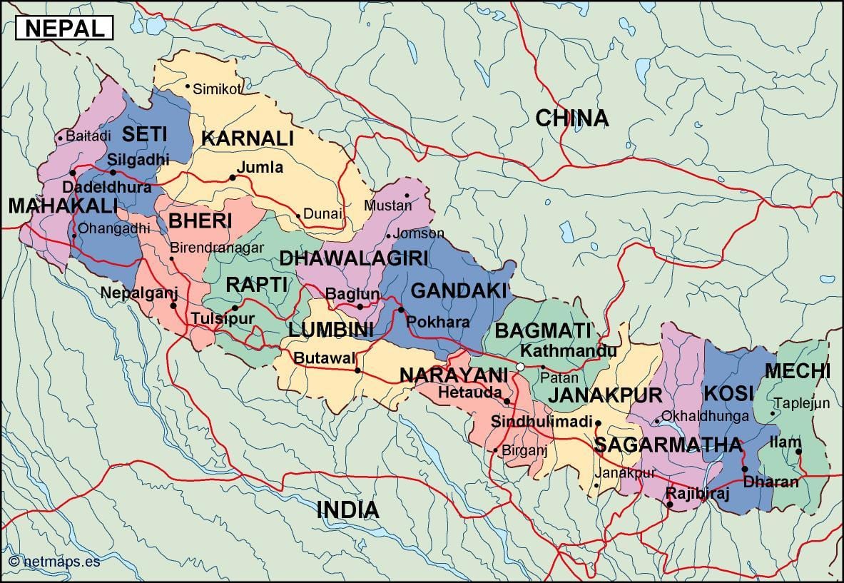 Mapa digitalni nepal