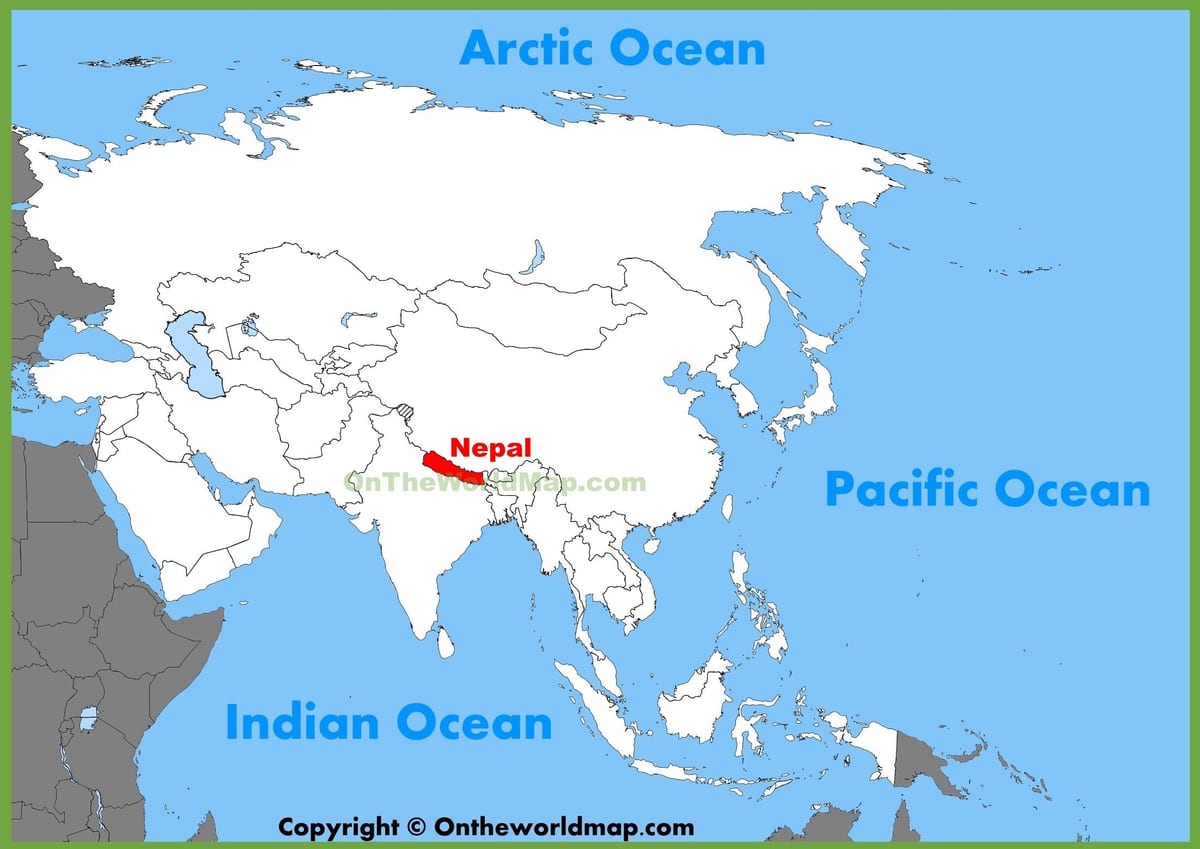 nepal u aziji mapu