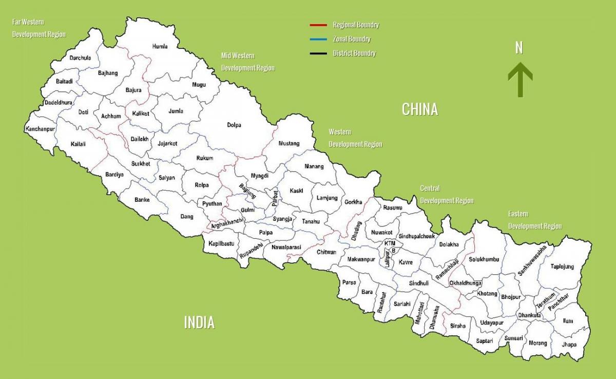 nepal turističke atrakcije mapu
