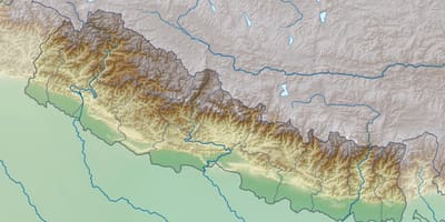 Mapa fizički nepal
