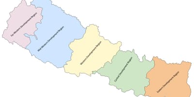 Mapa na nepal sa pet razvoj regionu