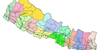 Mapa na nepal sa majorom autoputevi