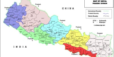 7 pradeshu nepal mapu
