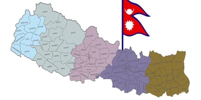 Mapa na nepal sa zastavom