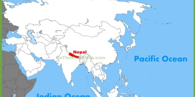 Nepal u aziji mapu