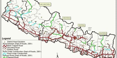 Mapa na nepal rutu
