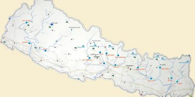 Mapa na nepal pokazuje reke