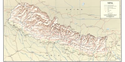Nepal voz pravca mapu