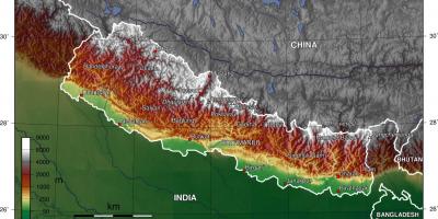 Mapa satelit nepal
